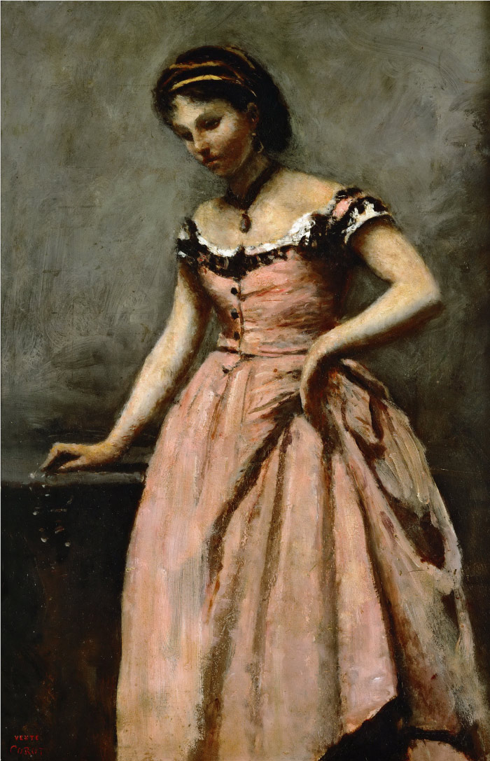 卡米尔·柯罗（Camille Corot）高清作品-站着的女孩