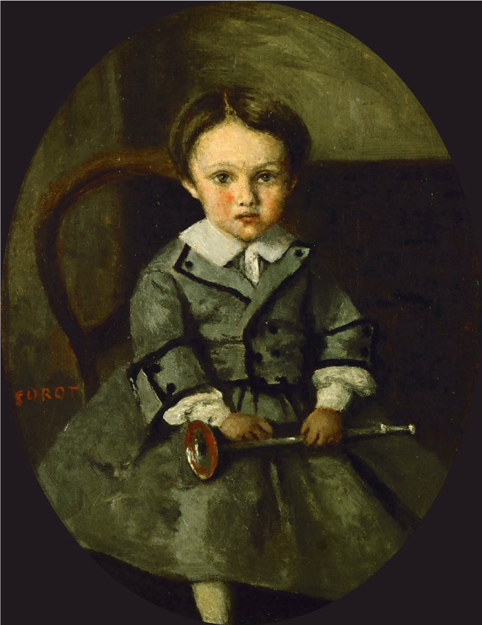 卡米尔·柯罗（Camille Corot）高清作品--小女孩肖像