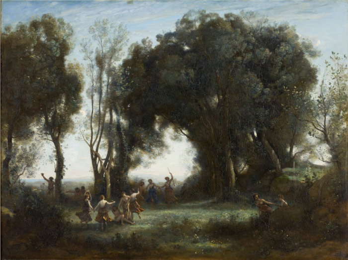 卡米尔·柯罗（Camille Corot）高清作品--《林妖的舞蹈》