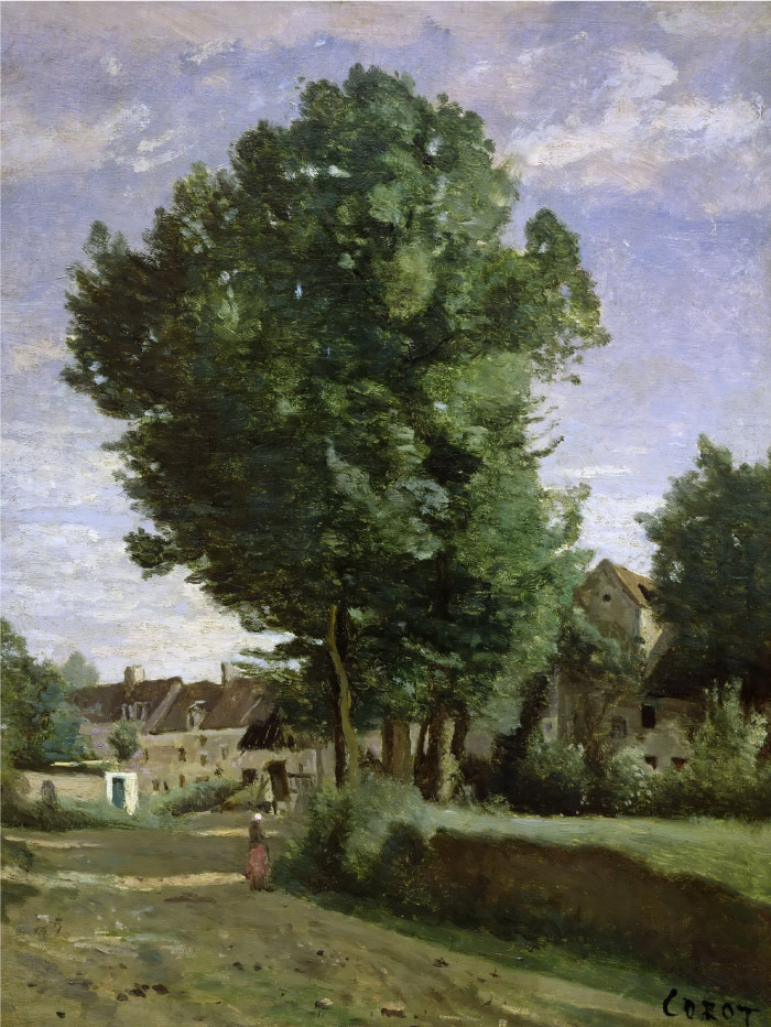 卡米尔·柯罗（Camille Corot）高清作品-接近村庄