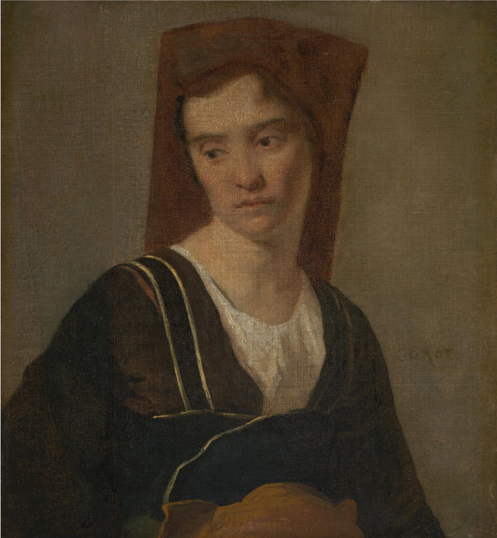卡米尔·柯罗（Camille Corot）高清作品-女子半身像 38