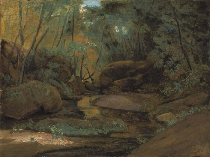 卡米尔·柯罗（Camille Corot）高清作品-林中小溪 166