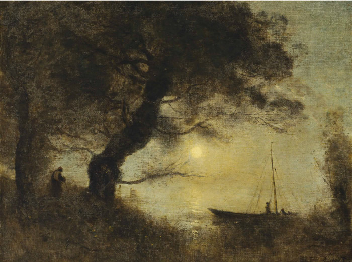 卡米尔·柯罗（Camille Corot）高清作品-树下小船 167