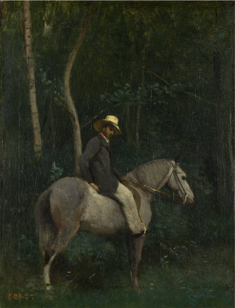 卡米尔·柯罗（Camille Corot）高清作品-皮克托先生骑马