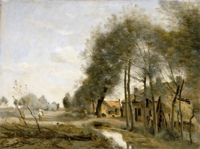 卡米尔·柯罗（Camille Corot）高清作品-村庄树木 133