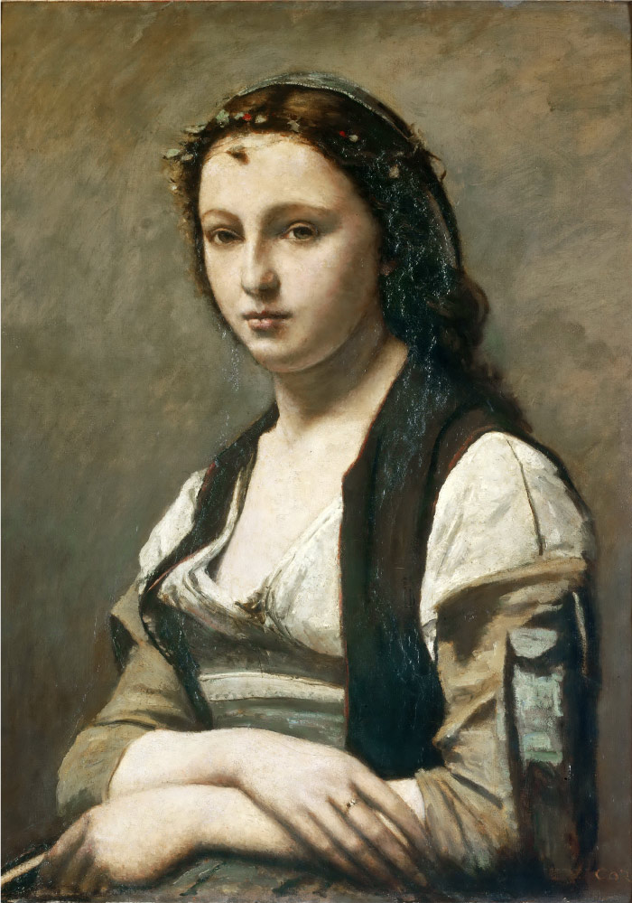 卡米尔·柯罗（Camille Corot）高清作品-珍珠女郎