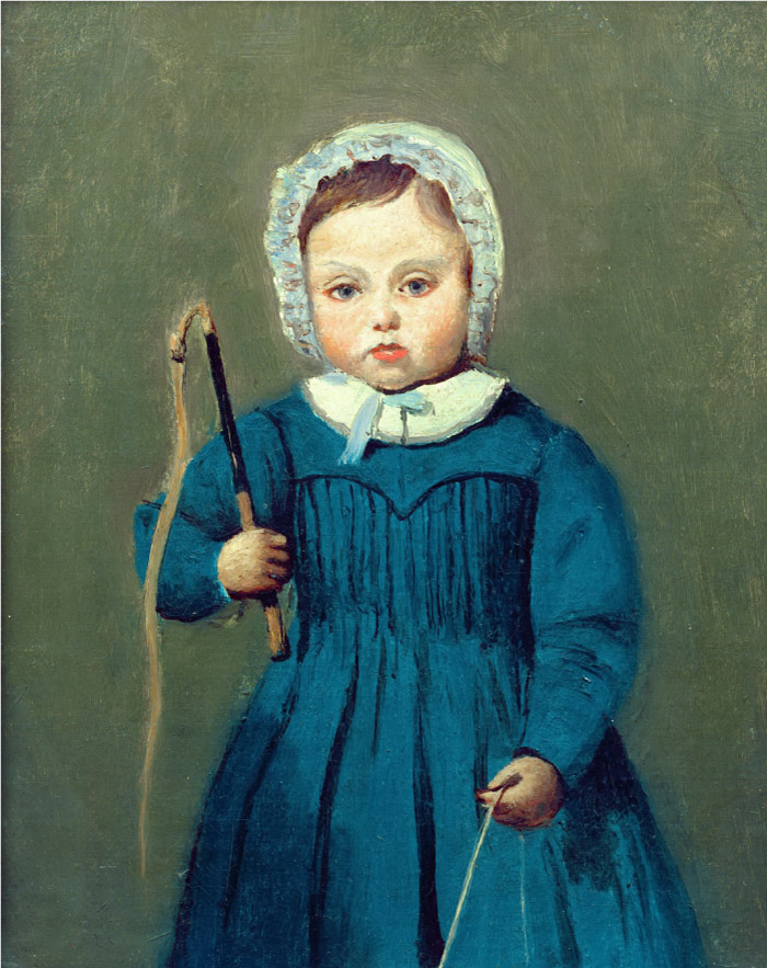 卡米尔·柯罗（Camille Corot）高清作品--拿皮鞭的小女孩