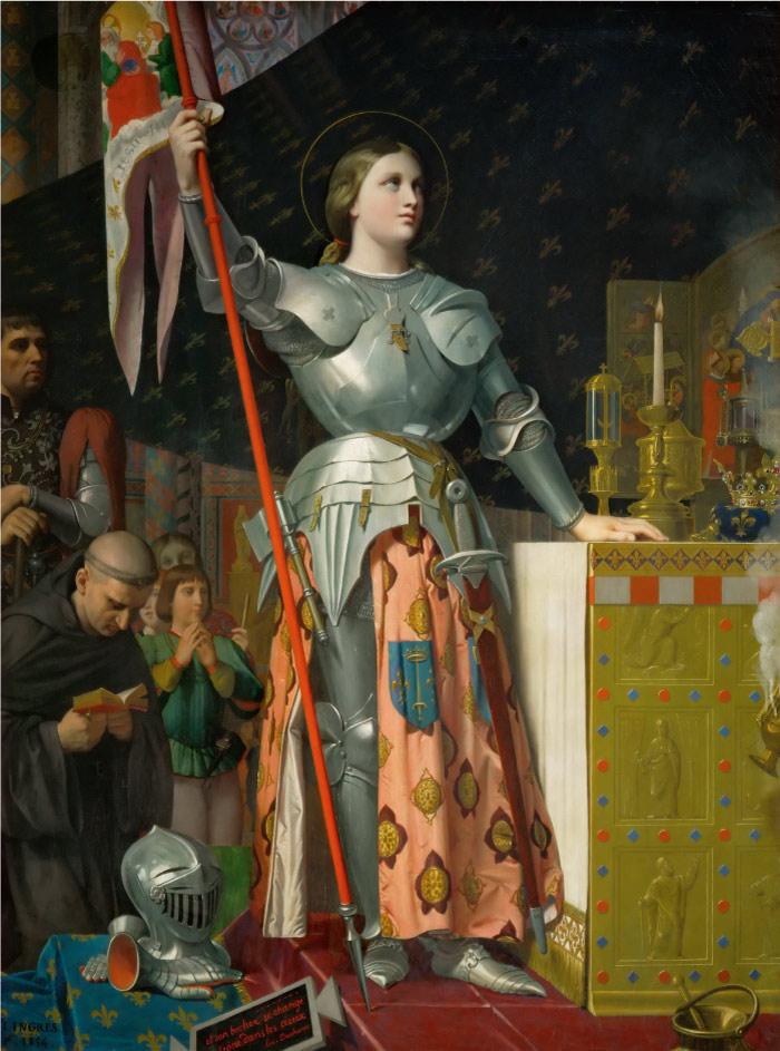 安格尔（Jean Auguste Dominique Ingres）高清作品-《圣女贞德在兰斯大教堂查理七世的加冕礼》