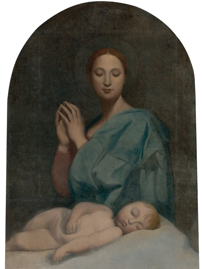 安格尔（Jean Auguste Dominique Ingres）高清作品-圣母与沉睡的婴儿耶稣