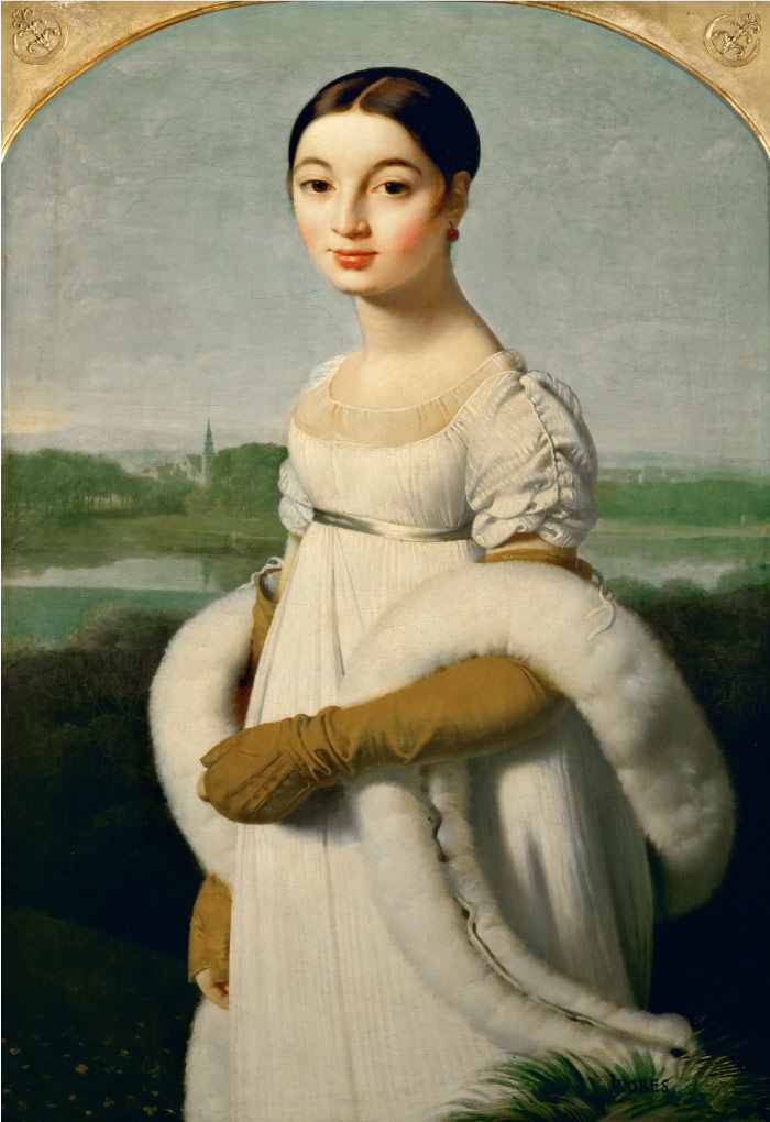 安格尔（Jean Auguste Dominique Ingres）高清作品-拉罗林娜 里维埃小姐