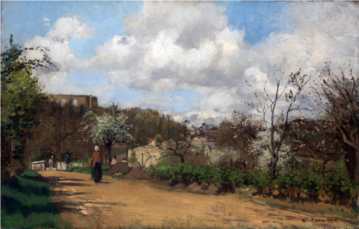 毕沙罗（Camille Pissarro）高清作品-从路維希安浏览风景