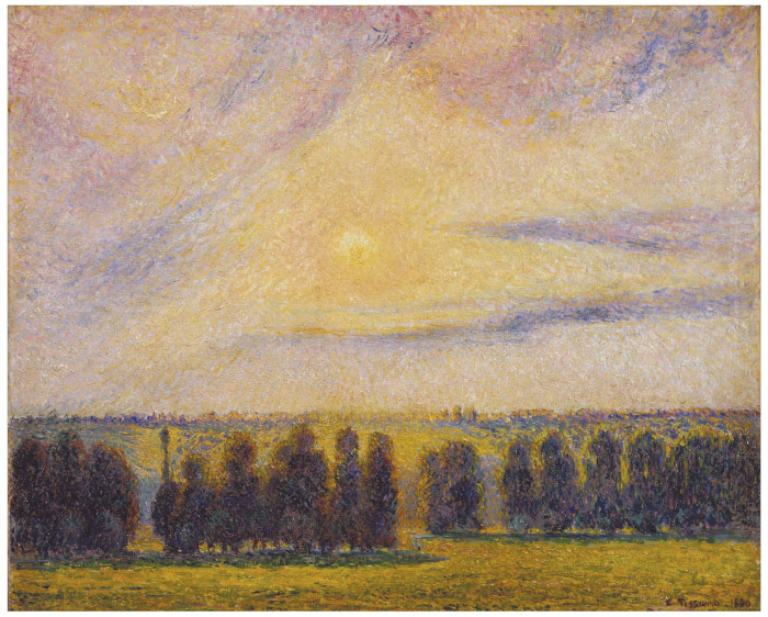 毕沙罗（Camille Pissarro）高清作品-落日风景