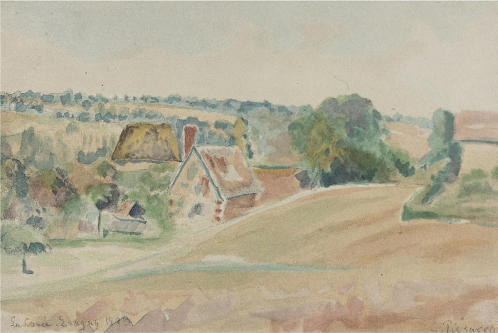 毕沙罗（Camille Pissarro）高清作品-农庄水彩作品（188）