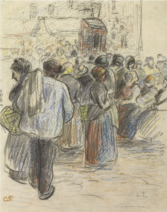 毕沙罗（Camille Pissarro）高清作品-集市
