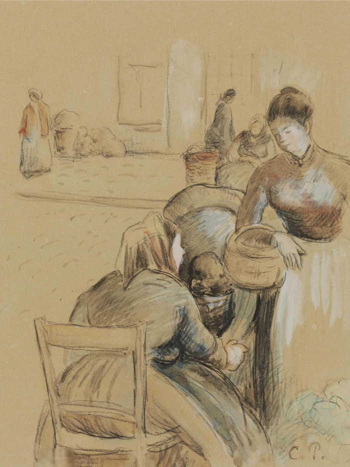 毕沙罗（Camille Pissarro）高清作品-交谈