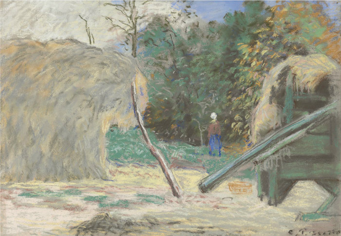 毕沙罗（Camille Pissarro）高清作品-草堆