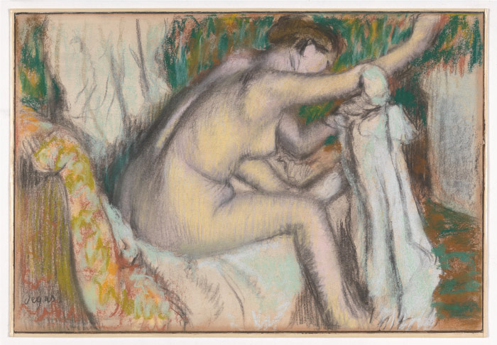 埃德加·德加（Edgar Degas）高清作品-妇女擦干手臂