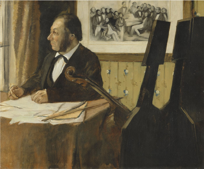埃德加·德加（Edgar Degas）高清作品-皮莱小提琴室 , 1868