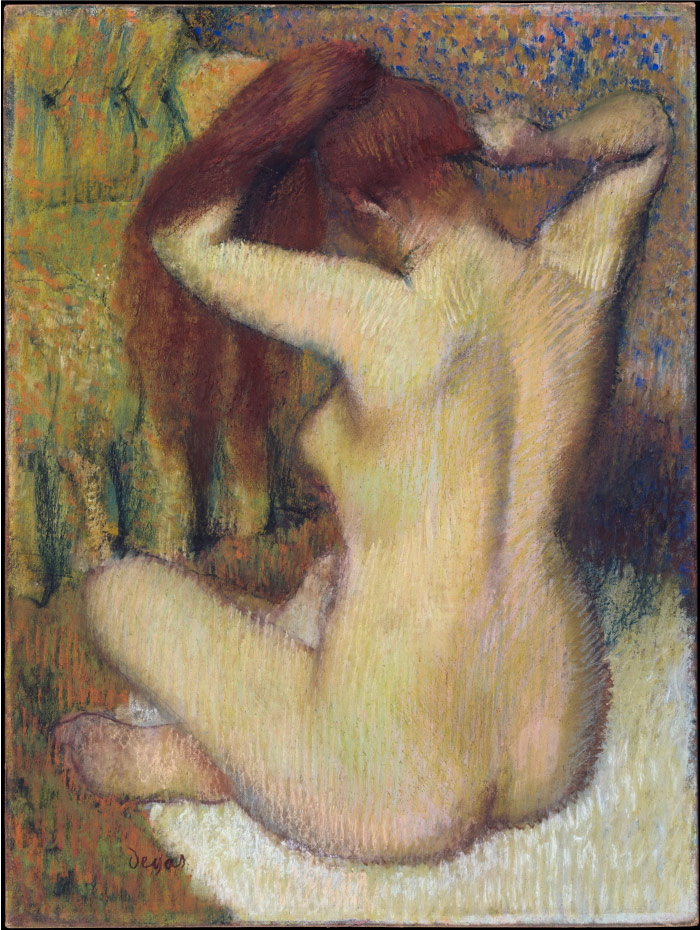 埃德加·德加（Edgar Degas）高清作品-梳头发的女人