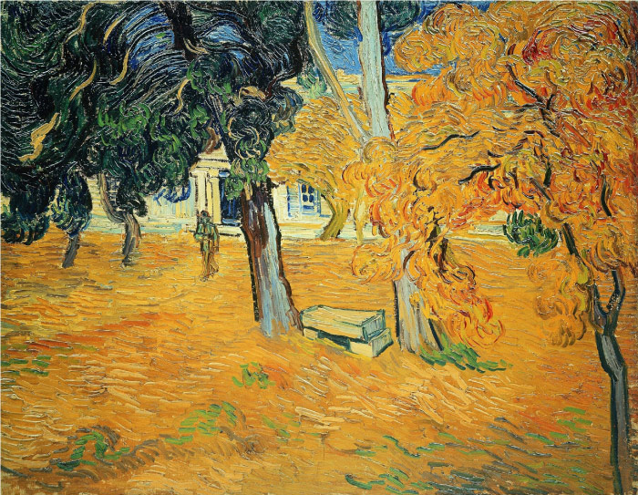 (159)梵高(Vincent van Gogh)高清作品 –The Garden of Saint Paul Hospital3