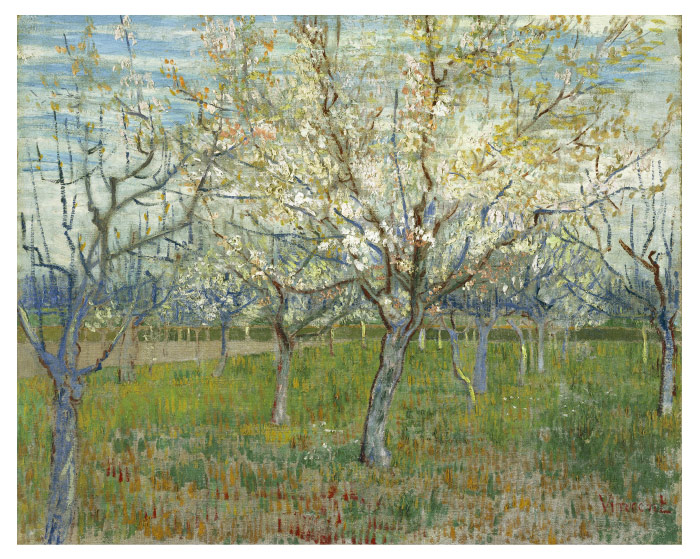 梵高（Vincent van Gogh）高清作品 –粉红色的果园 The pink orchard (March 1888)