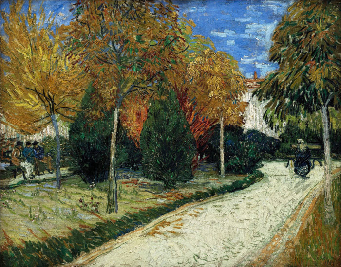 梵高（Vincent van Gogh）高清作品 –阿尔勒公共公园 The Public Park at Arles
