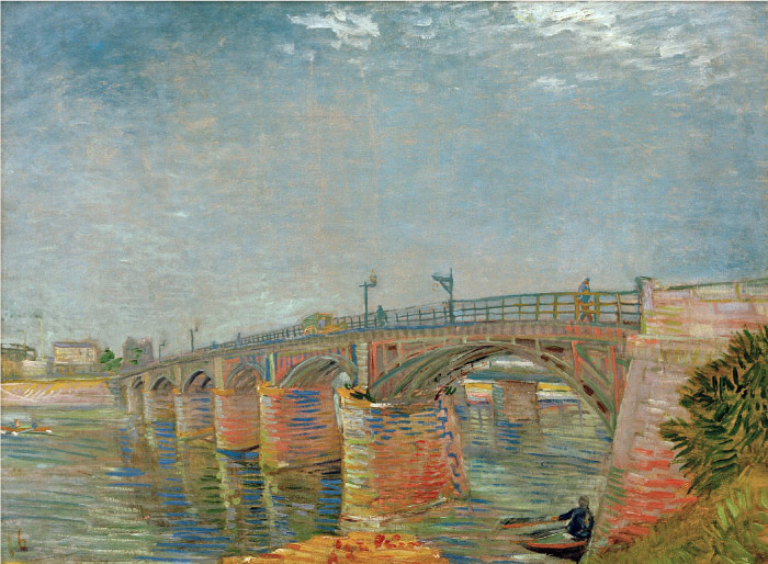 梵高（Vincent van Gogh）高清作品 –阿斯尼尔的塞纳河大桥 The Seine Bridge at Asnieres