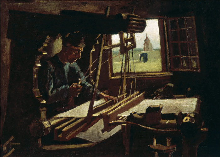 梵高（Vincent van Gogh）高清作品 –窗户附近的编织者 Weaver near an Open Window