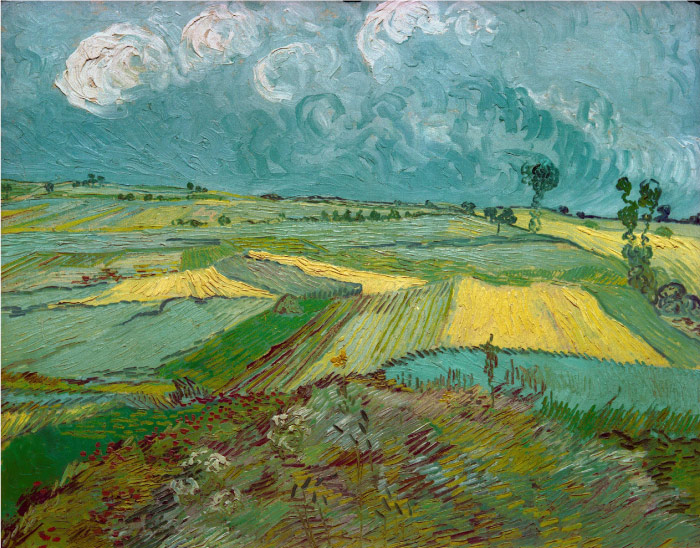 梵高（Vincent van Gogh）高清作品 –阴天下Auvers的麦田 Wheat Fields at Auvers Under Clouded Sky