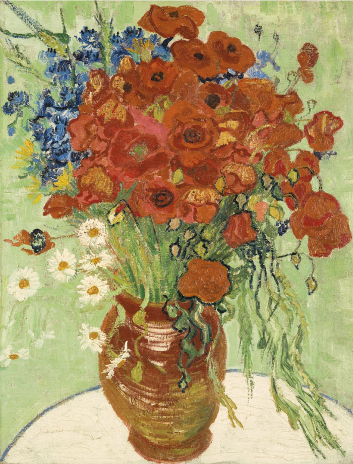 梵高（Vincent van Gogh）高清作品 –红罂粟和雏菊 Red Poppies and Daisies
