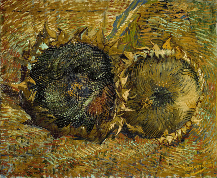 梵高（Vincent van Gogh）高清作品 –两朵剪下的向日葵 Two Cut Sunflowers