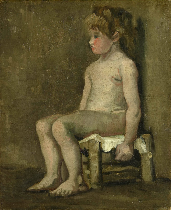 梵高（Vincent van Gogh）高清人物-女孩坐着 Nude Girl Seated