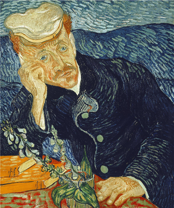 梵高（Vincent van Gogh）高清人物-加切特医生肖像 Portrait of Doctor Gachet