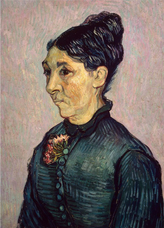 梵高（Vincent van Gogh）高清人物-特拉布夫人肖像 Portrait of Madame Trabuc