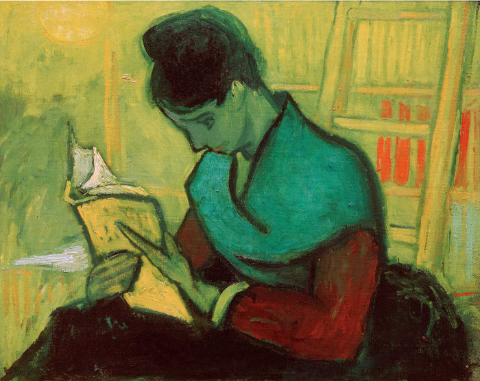 梵高（Vincent van Gogh）高清人物-小说读者 The Novel Reader