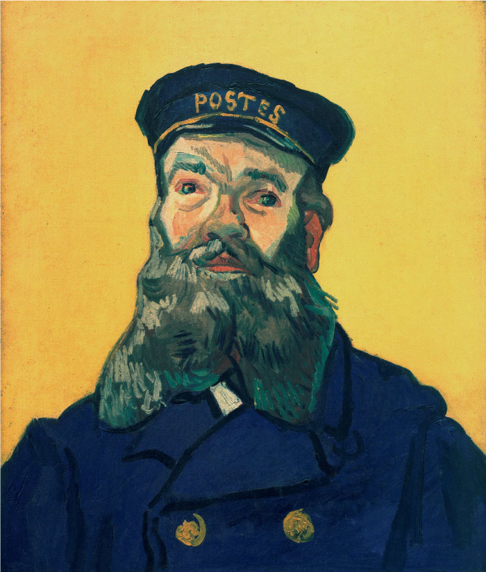 梵高（Vincent van Gogh）高清人物-邮差约瑟夫·鲁林肖像6 Portrait of the Postman Joseph Roulin6