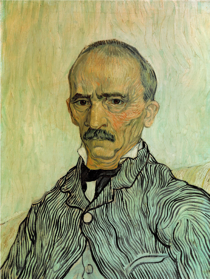 梵高（Vincent van Gogh）高清人物-护理人员Trabuc的肖像 Portrait of Trabuc, an Attendant at Saint Paul Hospital