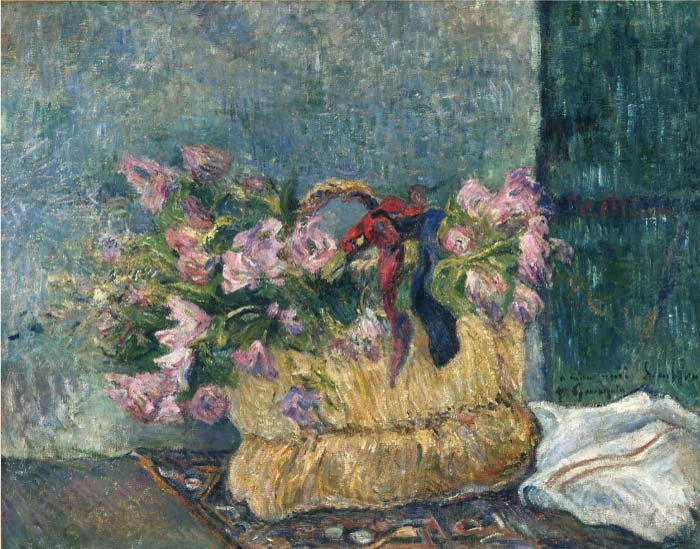 保罗·高更（Paul Gauguin）高清作品-篮子里的花