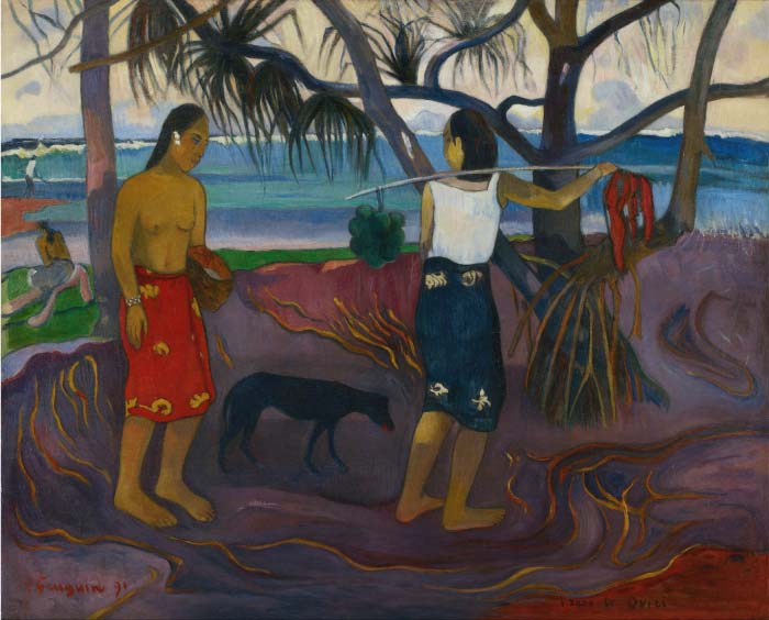 保罗·高更（Paul Gauguin）高清作品-I Raro Te Oviri（潘达努斯下）,1891
