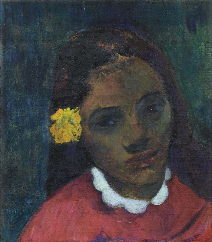 保罗·高更（Paul Gauguin）高清作品-穿红衣服的女人