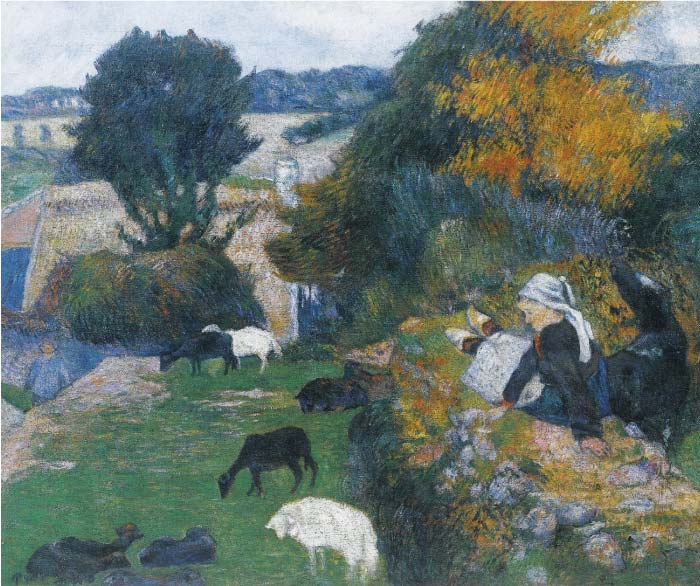 保罗·高更（Paul Gauguin）高清作品-布列塔尼牧羊女