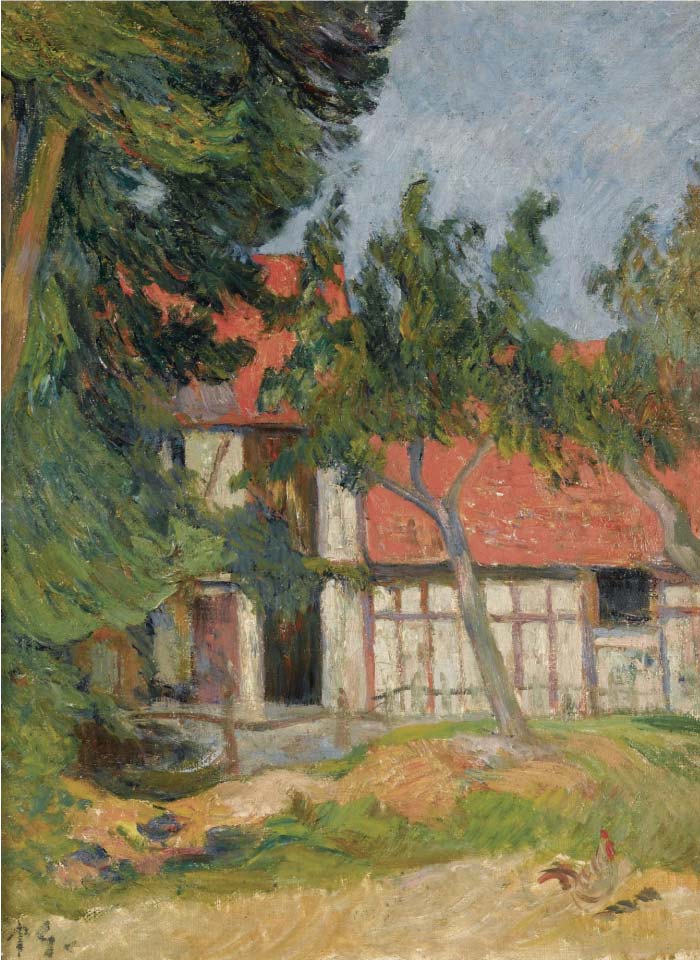 保罗·高更（Paul Gauguin）高清作品-红色的房子