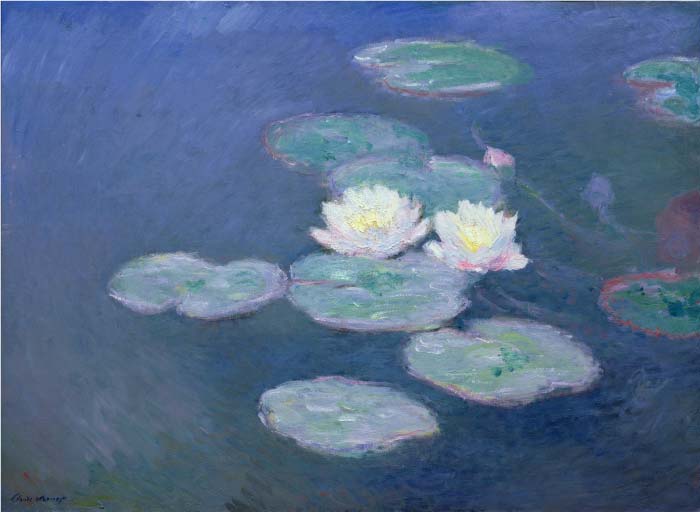 克洛德·莫奈（Claude Monet）高清作品-《睡莲》 Water Lilies, Evening Effect, 1897