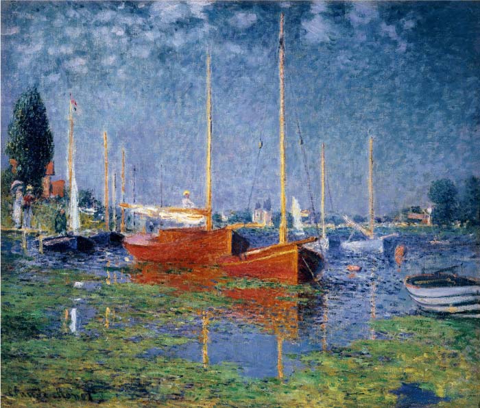 克洛德·莫奈（Claude Monet）高清作品- 成双的红帆船