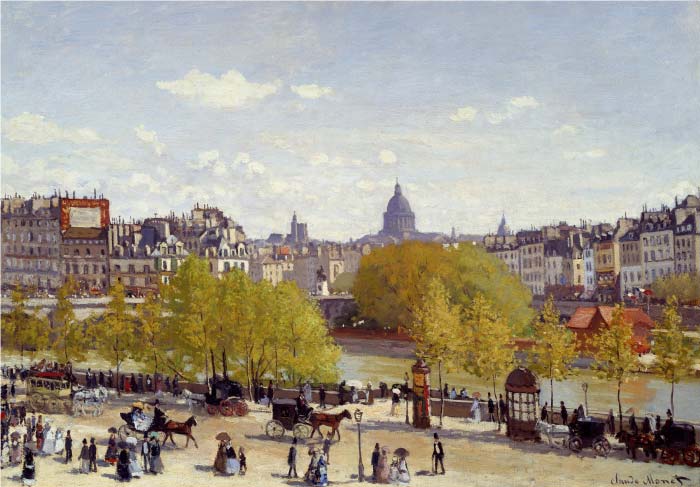 克洛德·莫奈(Claude Monet)高清作品-卢浮宫码头 Quai du Louvre (1867)