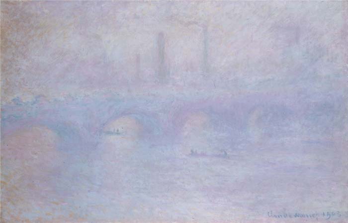 克洛德·莫奈(Claude Monet)高清作品-雾中的滑铁卢大桥 Claude Monet Waterloo Bridge. Effect of Fog (1903)
