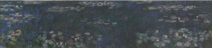 克洛德·莫奈（Claude Monet）高清作品-睡莲的绿色倒影 The Water Lilies   Green Reflections (1914 - 1926)