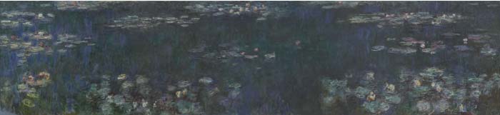 克洛德·莫奈(Claude Monet)高清作品-睡莲的绿色倒影 The Water Lilies Green Reflections (1914 - 1926)