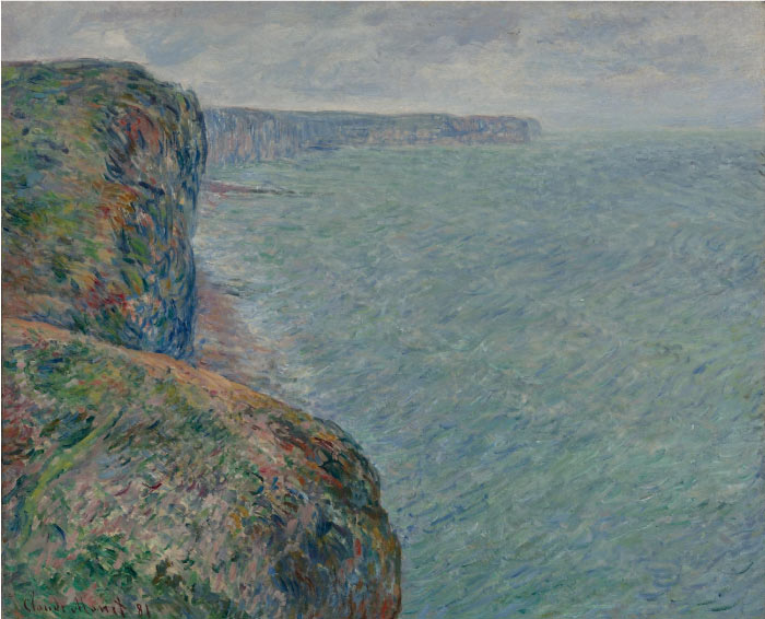 克洛德·莫奈(Claude Monet)高清作品-悬崖海景 View to the Sea from the Cliffs, 1881