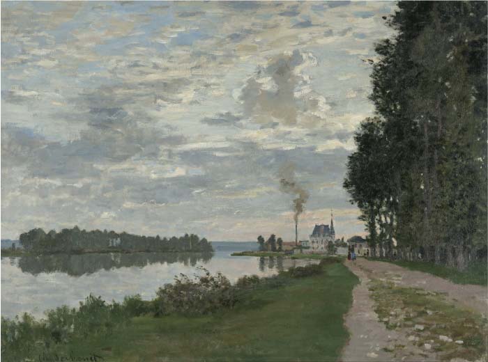克洛德·莫奈（Claude Monet）高清作品-阿根特伊海滨长廊 The Promenade at Argenteuil 02, 1872